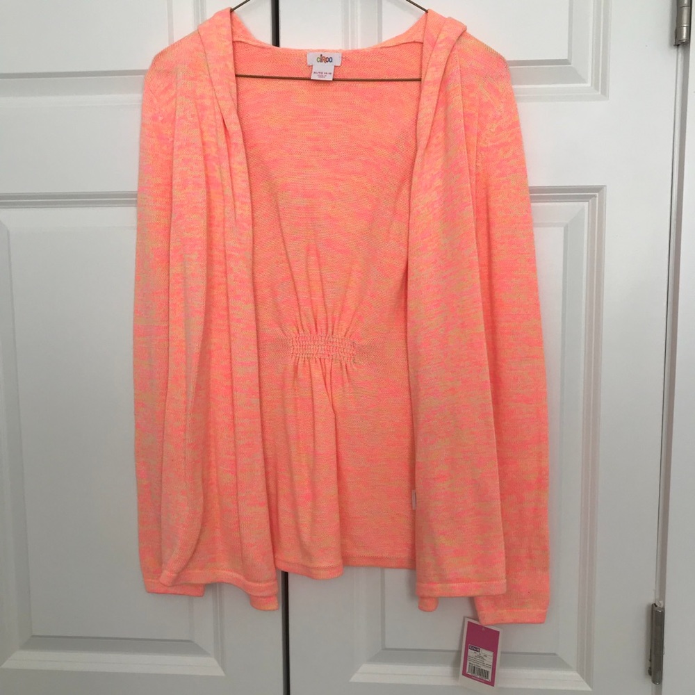 Sweater with Hood, Color Peach, Size 14-16